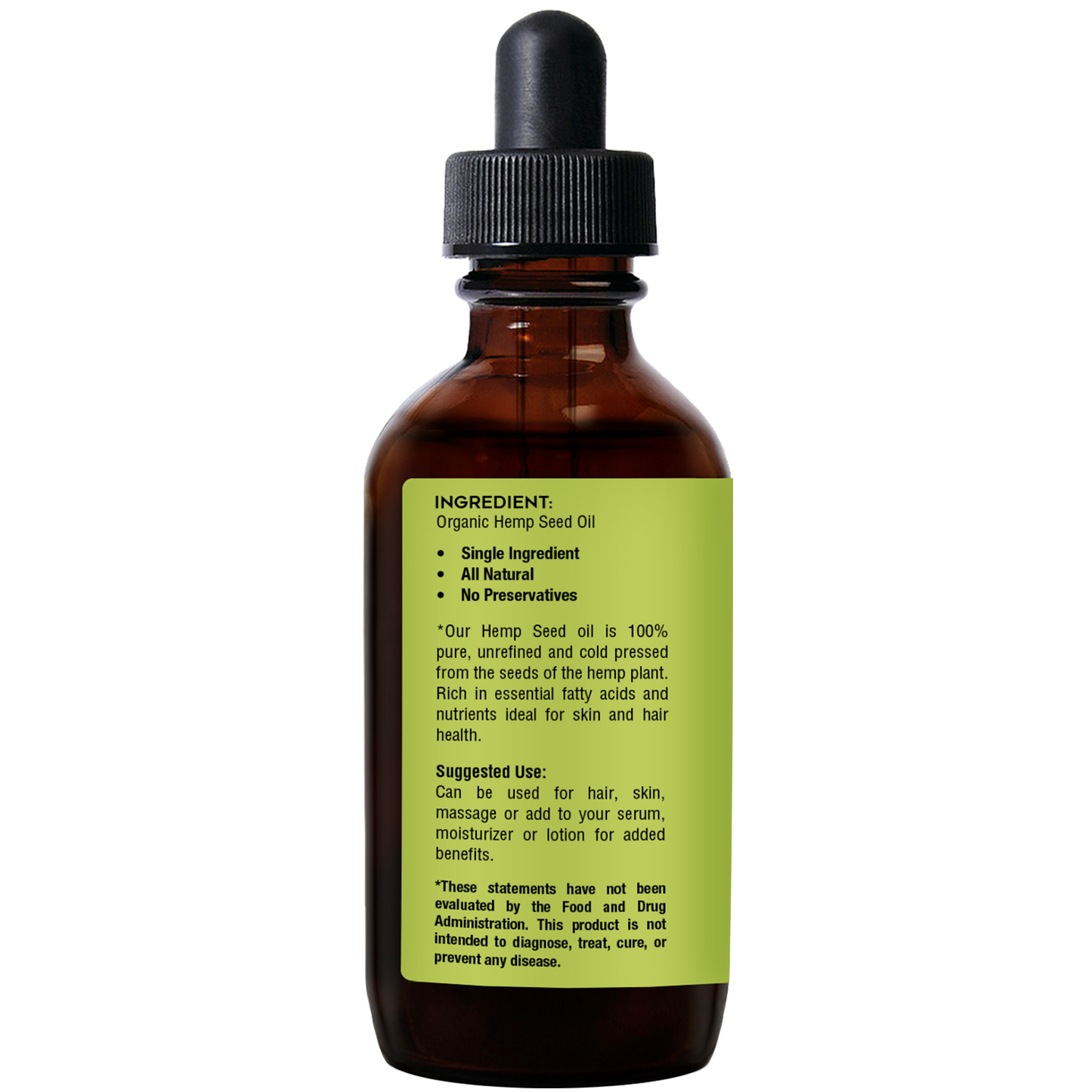 100% Pure Organic Hemp Seed Oil – Cold Pressed & Unrefined