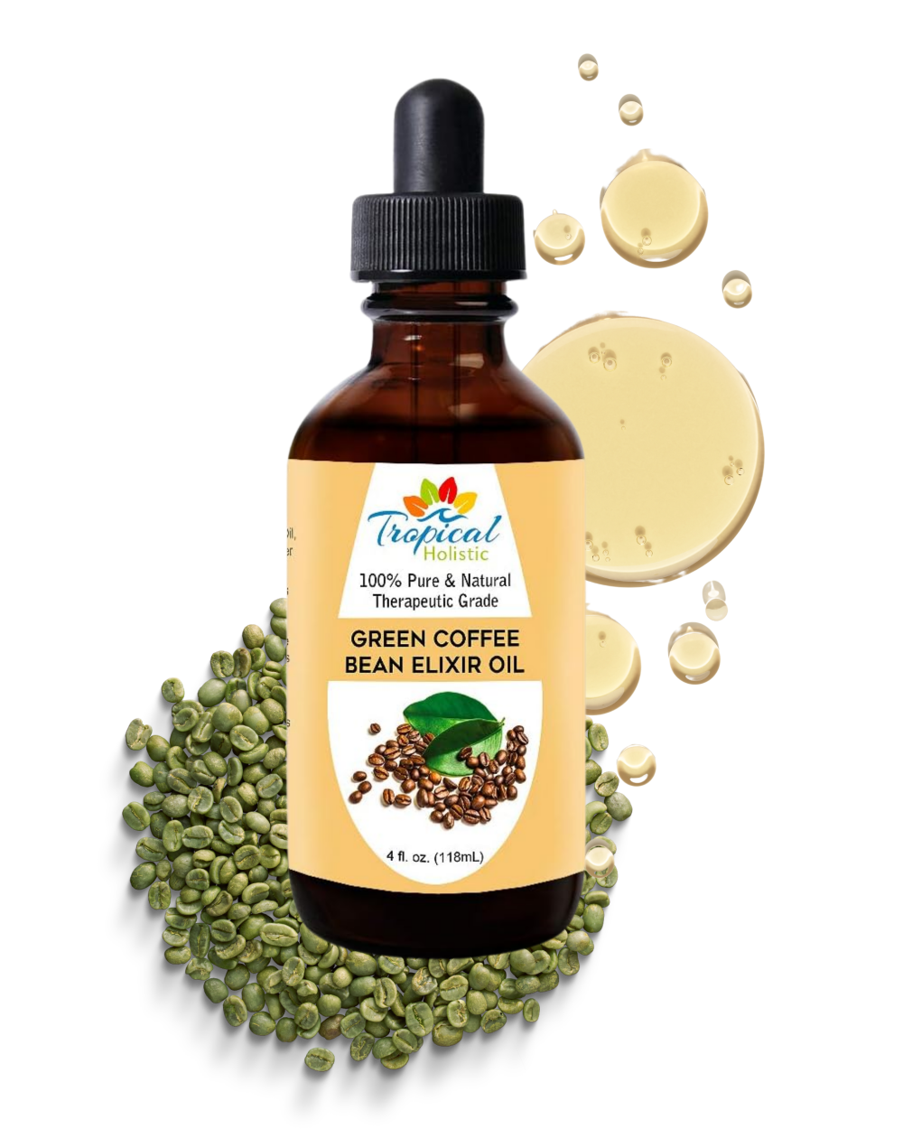 Green Coffee Elixir Oil – 4oz | Multipurpose Beauty Oil for Skin, Hair & Massage
