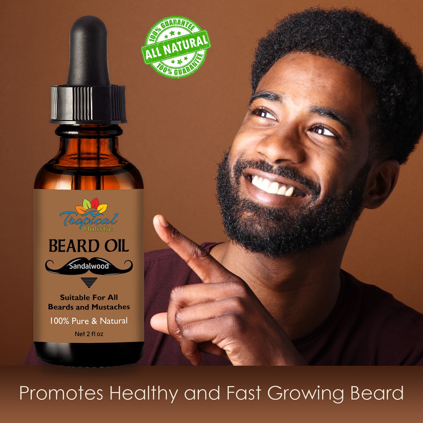 Sandalwood Beard Oil 2oz - Tropical-Holistic