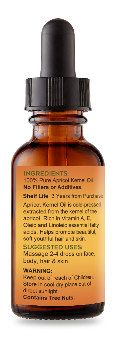 100% Pure Organic Apricot Kernel Oil 2 oz- Tropical-Holistic