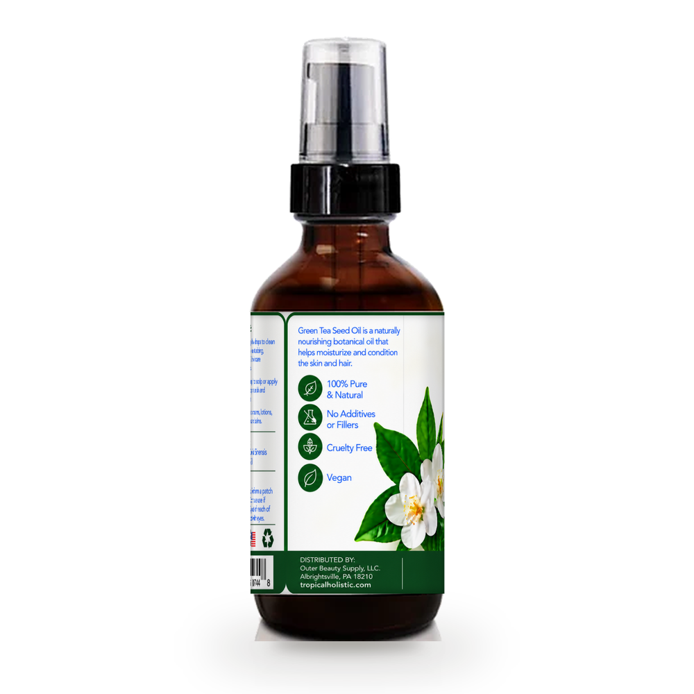100% Pure Green Tea Seed Oil – Cold Pressed & Unrefined, 2 oz