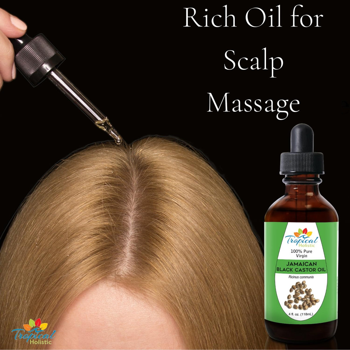 Jamaican Black Castor Oil for Hair, Beard & Lashes, 4 oz
