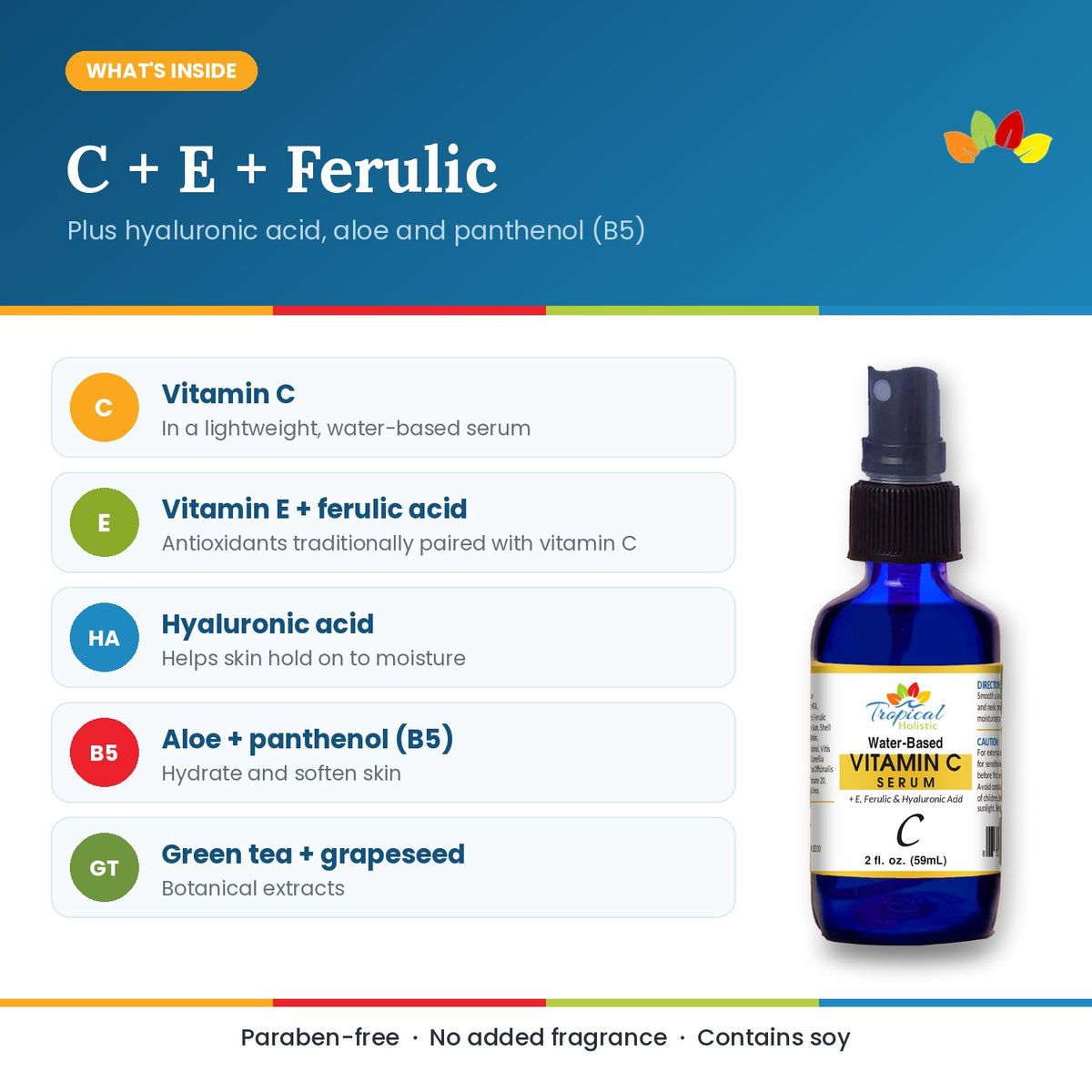 Vitamin C Serum for Face with Hyaluronic Acid & Vitamin E, 2 fl oz