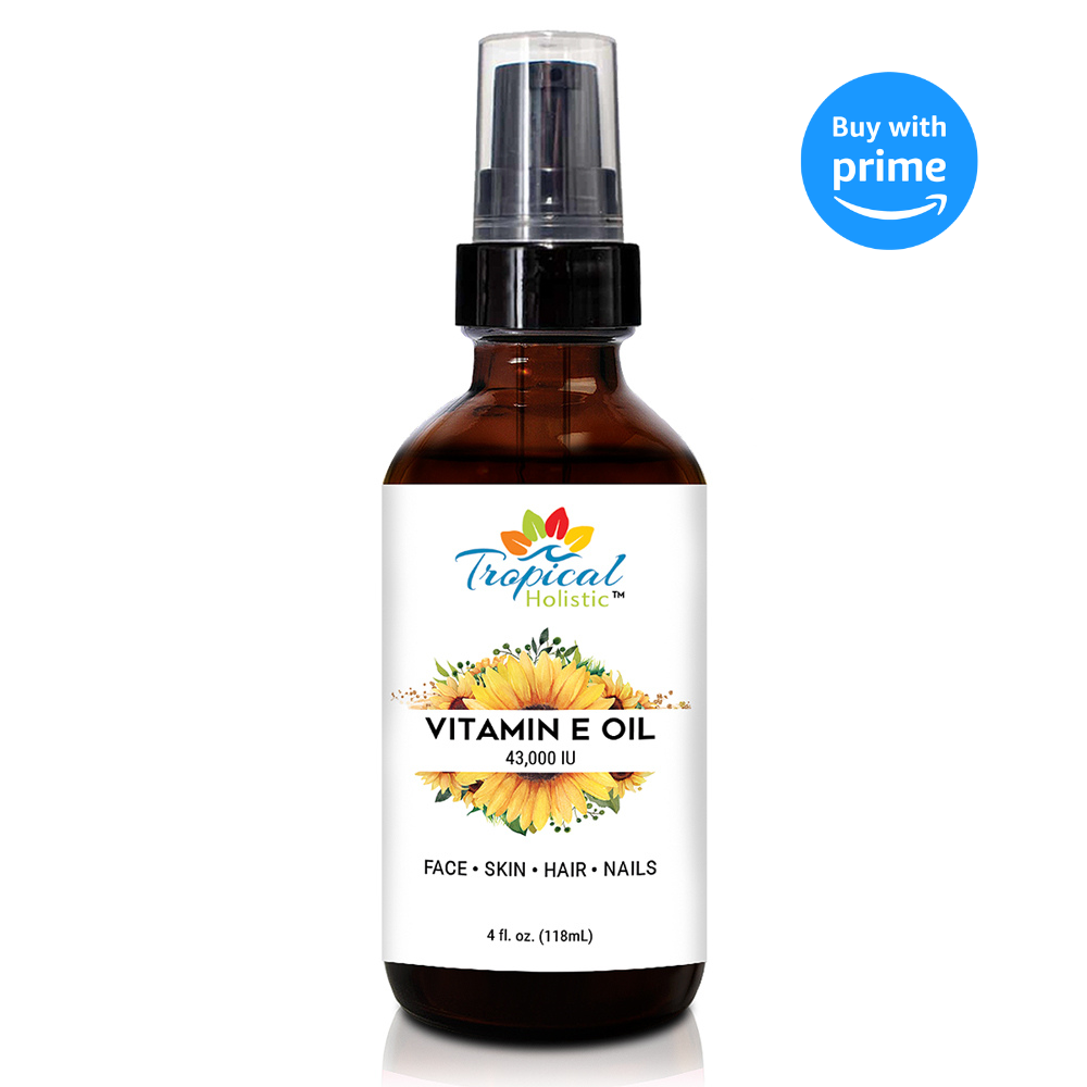 Organic Vitamin E Oil for Scars 4oz - 100% All Natural Plant Based - 43,000IU