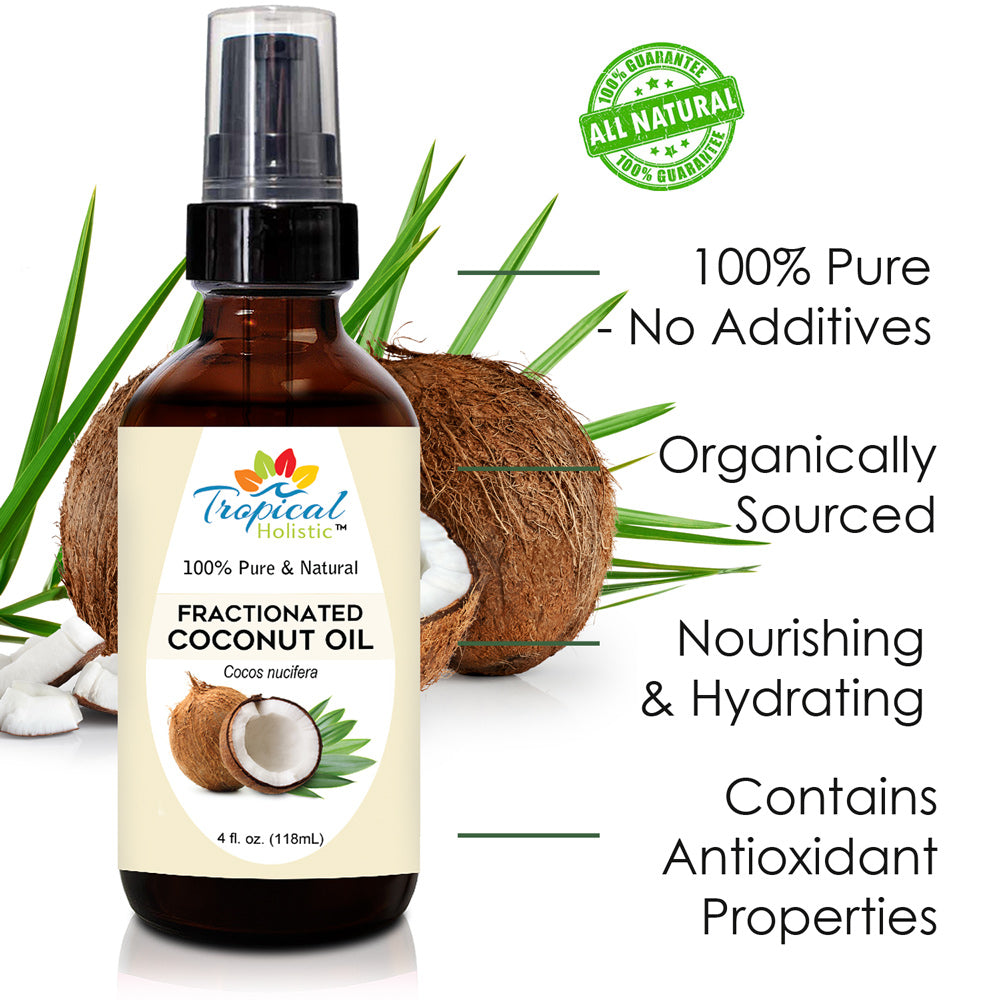 100% Pure Organic Fractionated Coconut Oil 4oz