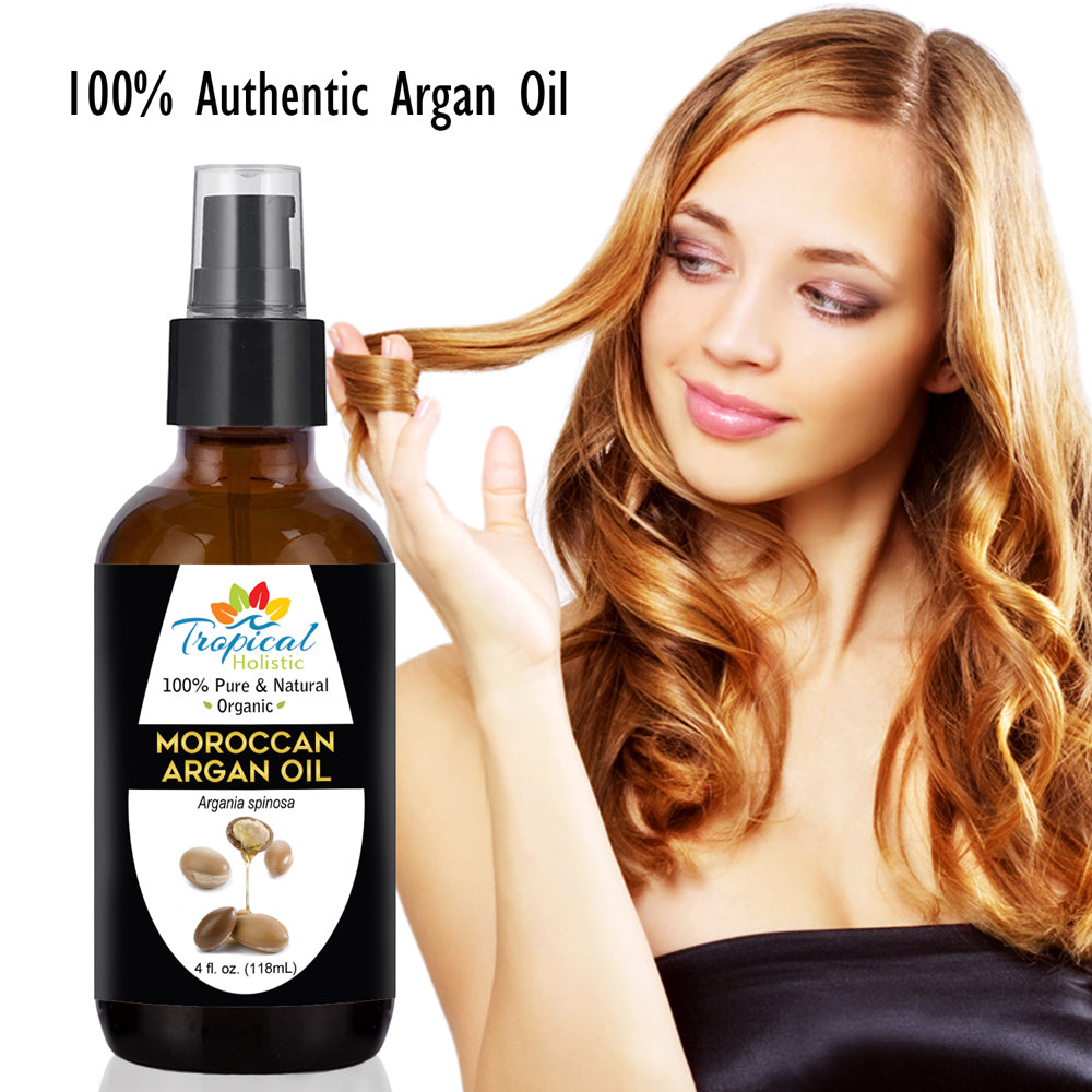 100% Pure Moroccan Argan Oil 4 oz - Organic & Unrefined - Tropical-Holistic