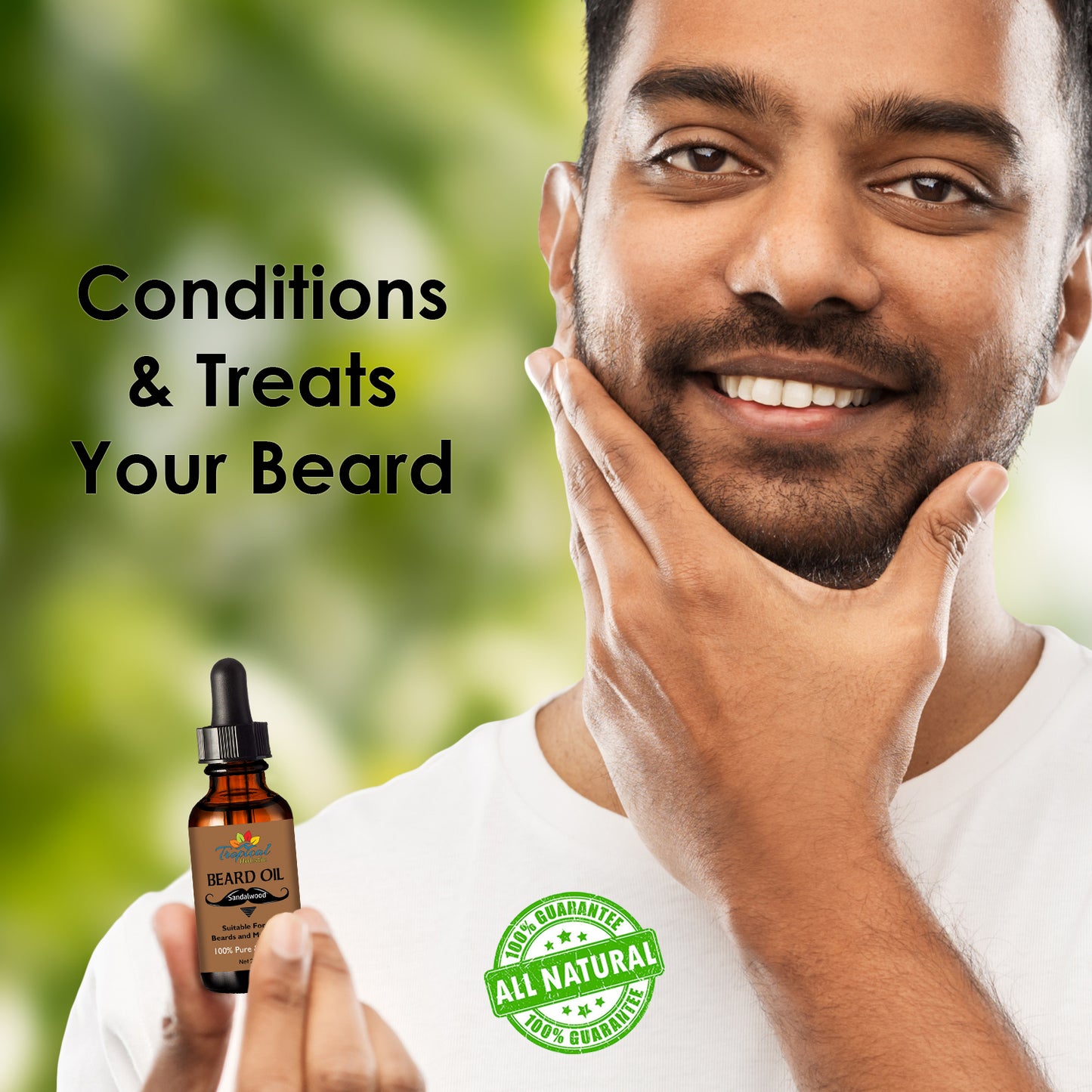 Sandalwood Beard Oil 2oz - Tropical-Holistic