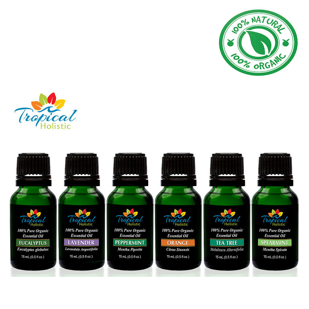 Premium Essential Oil Aromatherapy Starter Kit, (Pack of 6/15ml) - Tropical-Holistic