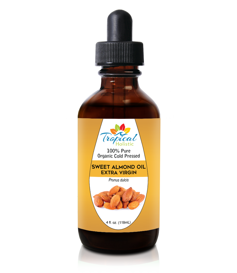 Organic Sweet Almond Oil 4 oz, Hexane Free for Skin and Hair - Tropical-Holistic