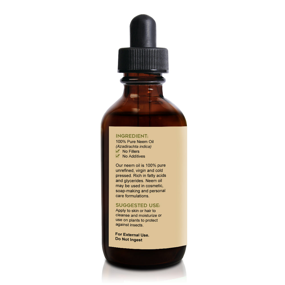 100% Pure Organic Neem Oil 4oz- Tropical-Holistic