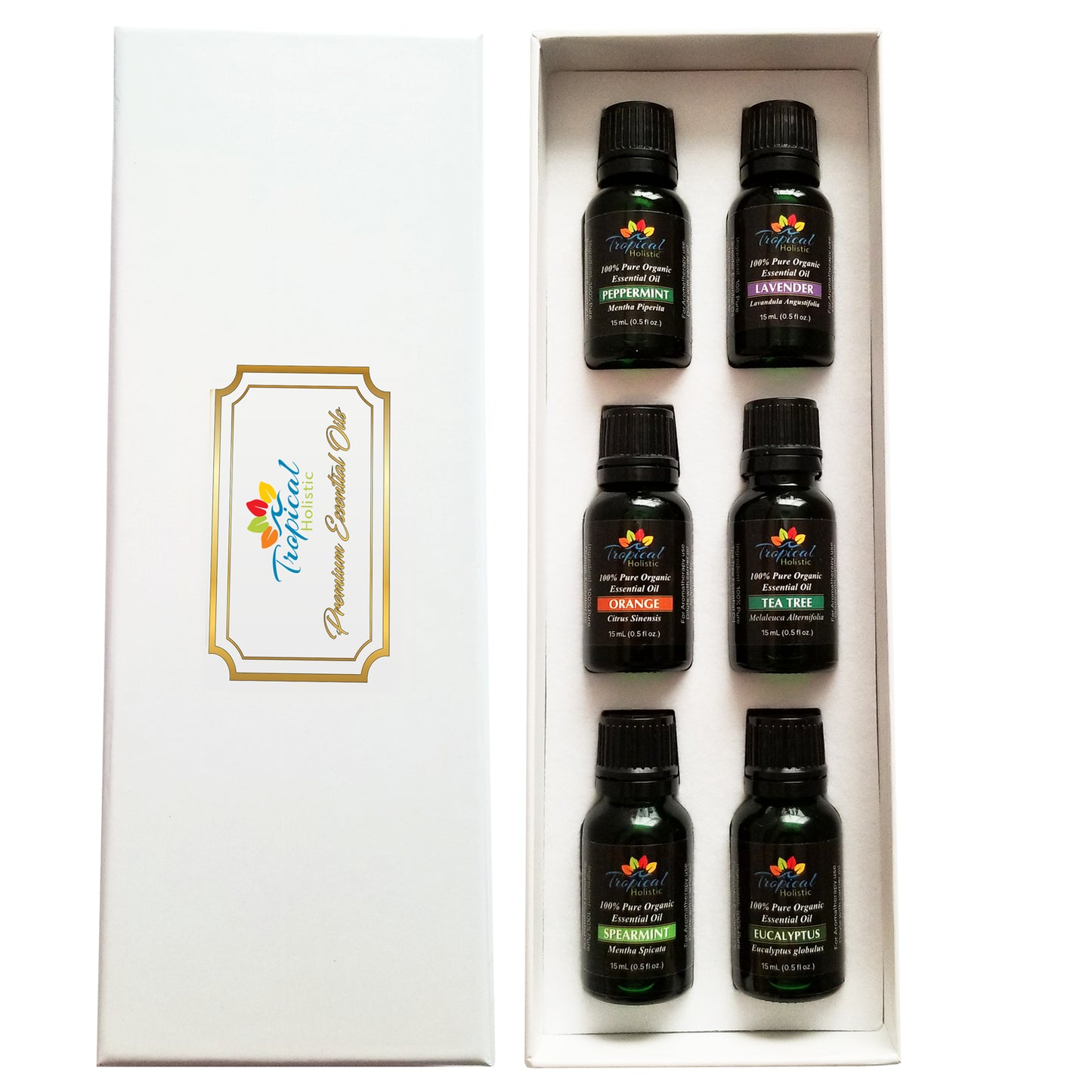 Premium Essential Oil Aromatherapy Starter Kit, (Pack of 6/15ml) - Tropical-Holistic