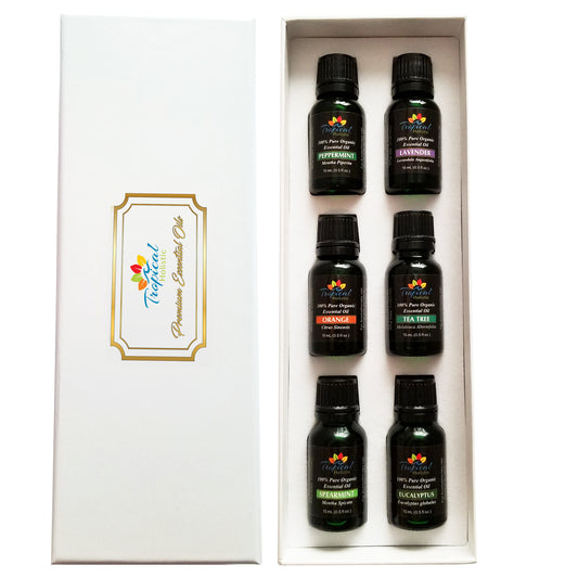 Premium Essential Oil Aromatherapy Starter Kit, (Pack of 6/15ml) - Tropical-Holistic