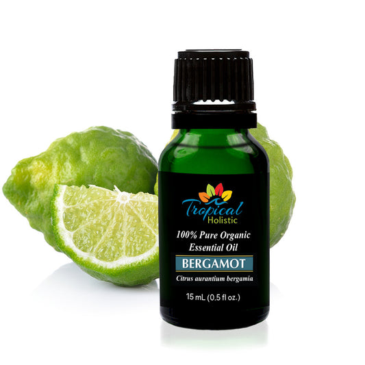 Bergamot Organic Essential Oil 15ml (1/2 oz), 100% Pure Therapeutic Grade Aromatherapy - Tropical-Holistic