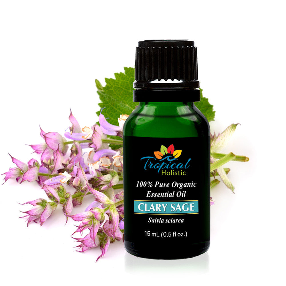 Clary Sage Organic Essential Oil 15ml (1/2 oz) -,100% Pure Therapeutic Grade- Tropical-Holistic