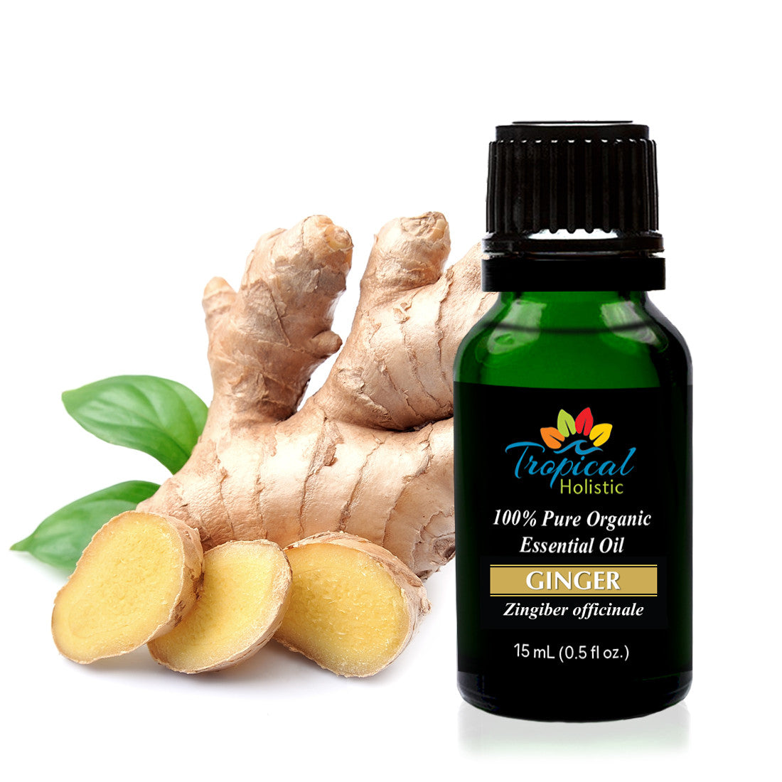 Organic Ginger Essential Oil 15ml (1/2 oz), 100% Pure Therapeutic Grade - Tropical-Holistic