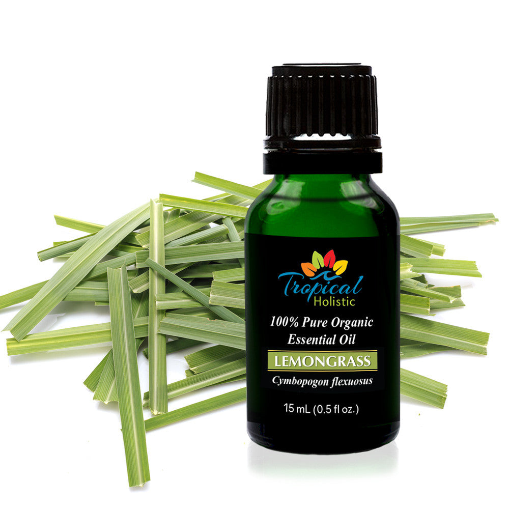 Lemongrass Organic Essential Oil 15ml (1/2 oz) -100% Pure & Undiluted- Tropical-Holistic