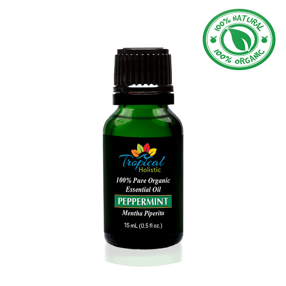 Peppermint Organic Essential Oil 15ml (1/2 oz) -100% Pure & Undiluted - Tropical-Holistic