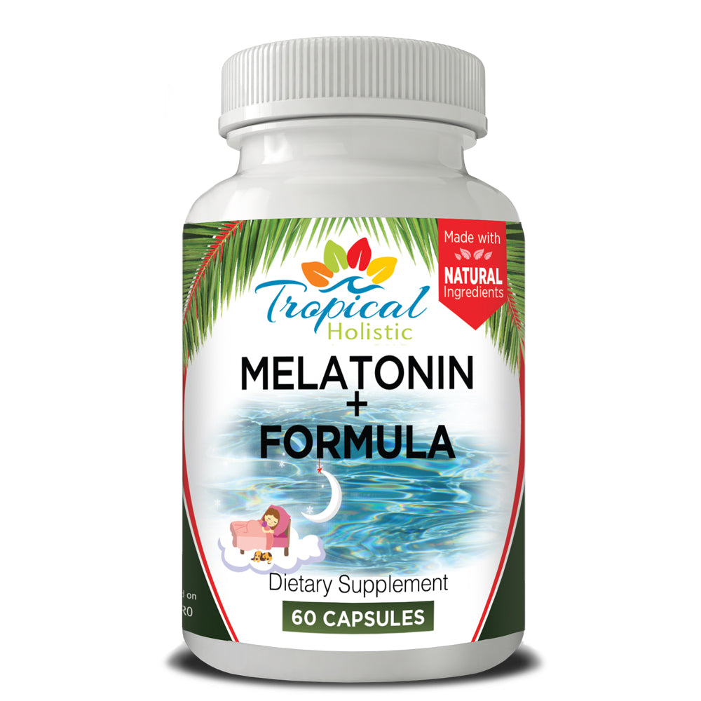 Melatonin Plus Natural Supplement with Vitamin B-6 and Chamomile – 60 Capsules - Tropical-Holistic