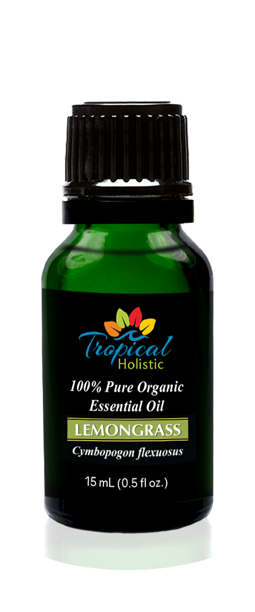 Lemongrass Organic Essential Oil 15ml (1/2 oz) -100% Pure & Undiluted- Tropical-Holistic