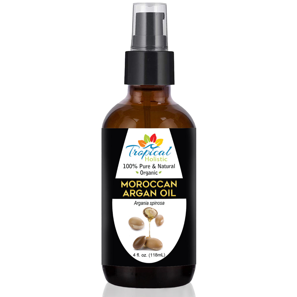 100% Pure Moroccan Argan Oil 4 oz - Organic & Unrefined - Tropical-Holistic