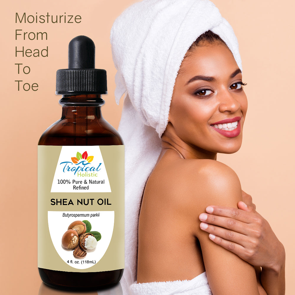 100% Pure Refined Organic Shea Nut Oil 4Oz - Tropical-Holistic