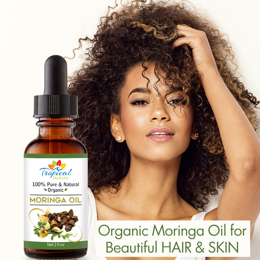 Virgin Organic Moringa Oil 2 oz - Cold Pressed Unrefined - Tropical-Holistic