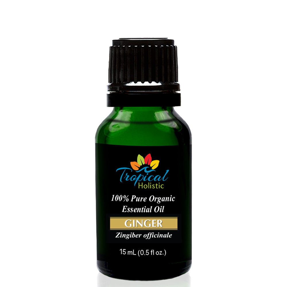 Organic Ginger Essential Oil 15ml (1/2 oz), 100% Pure Therapeutic Grade - Tropical-Holistic
