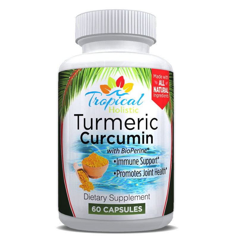 100% Pure Turmeric Curcumin Supplement With BioPerine - 60 Count - Tropical-Holistic